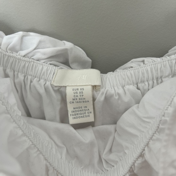 100% Cotton White Ruffle Mini Dress - Picture 3 of 4